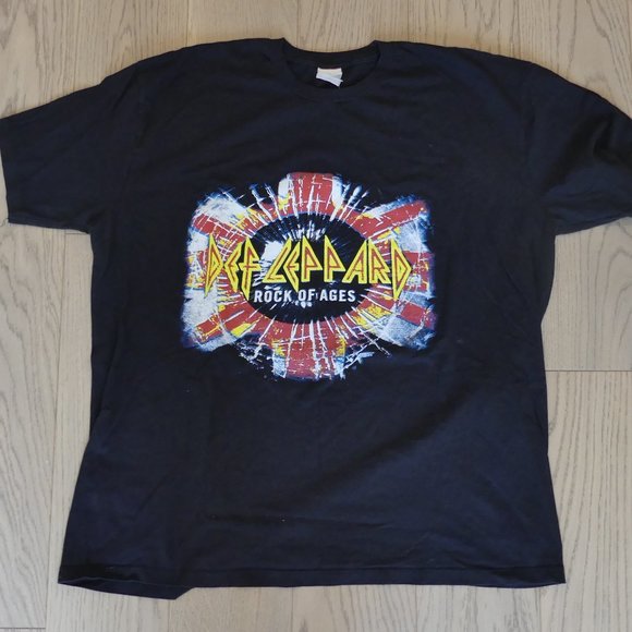 Def Leppard 2012 Rock Of Ages Tour Black XLarge T-Shirt - Picture 1 of 4